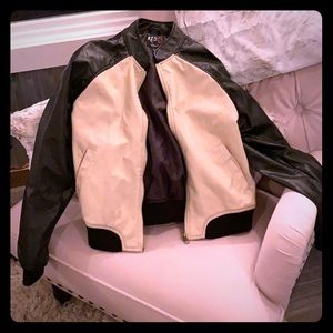 Tutone lightweight fux leather jacket